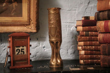 Load image into Gallery viewer, WW1 Trench Art Engraved 37-85 Shell Casing Bud Vase
