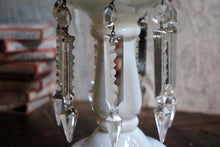 Load image into Gallery viewer, Antique Victorian Lustre Vase With Crystal Droplets
