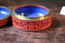 Load image into Gallery viewer, Antique Chinese Red Cinnabar And Enamel Pill Box
