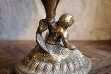 Load image into Gallery viewer, Antique 19th.C Bronze Chalice Pedestal Bowl With Cherub
