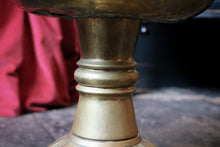 Load image into Gallery viewer, Vintage Embossed Brass Planter Jardiniere on Stand
