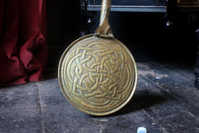 Load image into Gallery viewer, 19th Century Brass Scottish Bed Warming Pan / Bedpan - Celtic Knot Design
