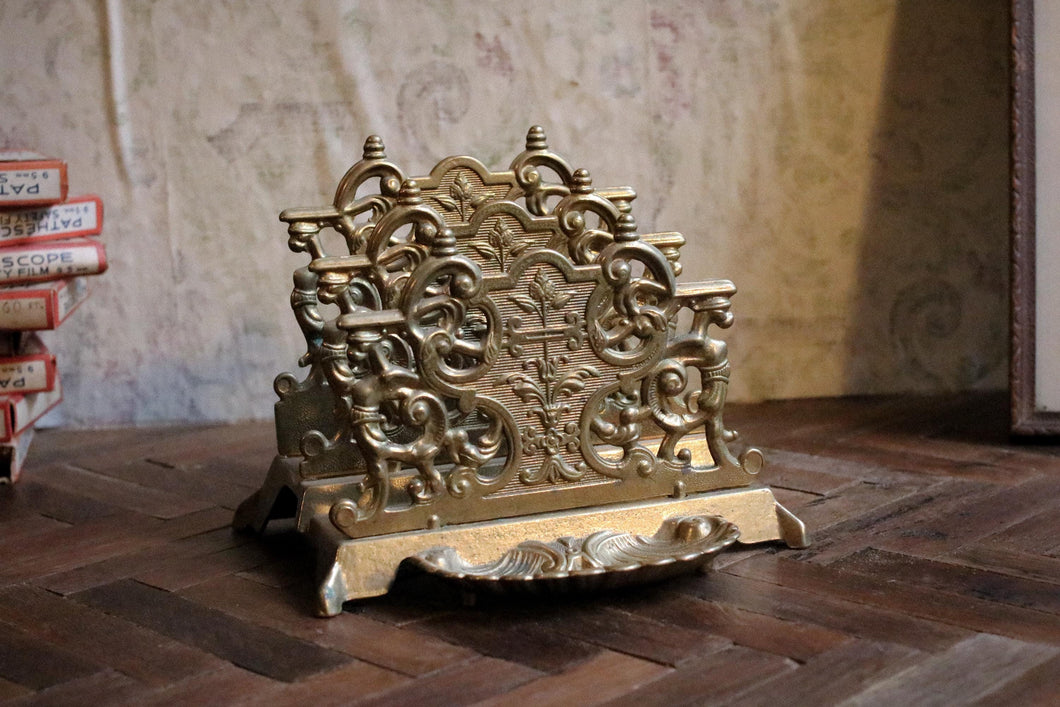 Art Nouveau Brass Letter Rack