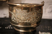 Load image into Gallery viewer, Vintage Heavyweight Chinese Dragon Gilded Brass Planter / Jardiniere
