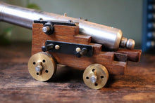 Load image into Gallery viewer, Vintage Miniature Brass Model Cannon
