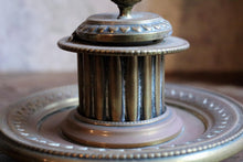 Load image into Gallery viewer, Ornate Antique Victorian Brass Inkwell
