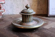 Load image into Gallery viewer, Ornate Antique Victorian Brass Inkwell
