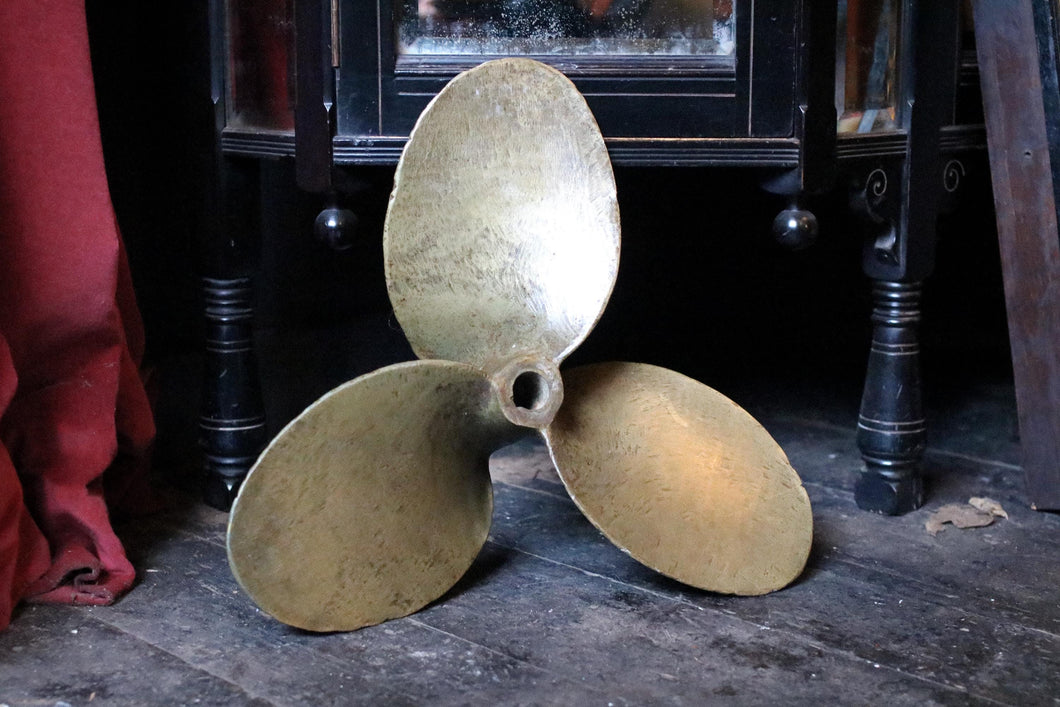 Large C.1900 Antique Brass Ships Propellor