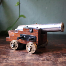 Load image into Gallery viewer, Vintage Miniature Brass Model Cannon
