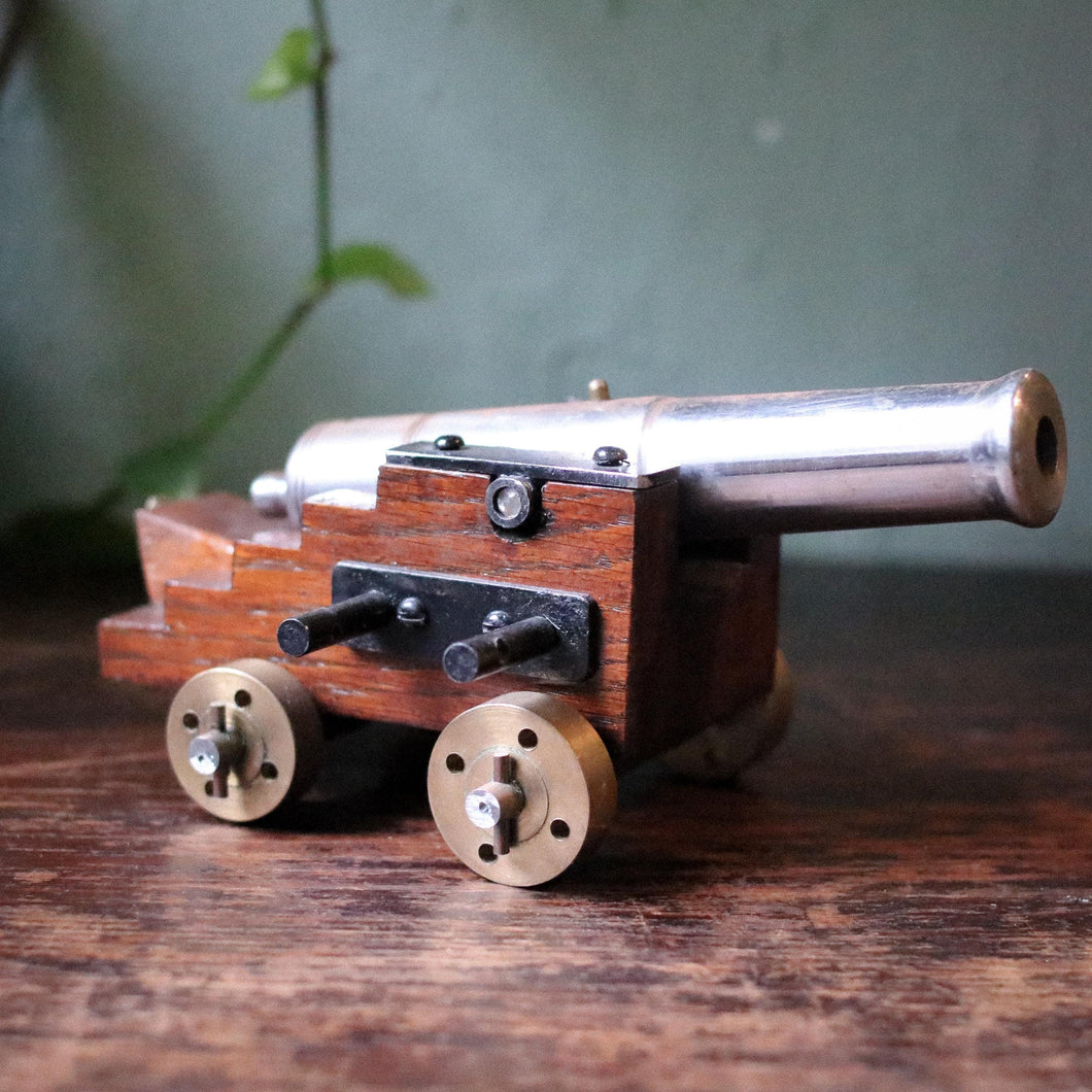 Vintage Miniature Brass Model Cannon