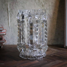 Load image into Gallery viewer, Antique Victorian Lustre Vase With Crystal Droplets
