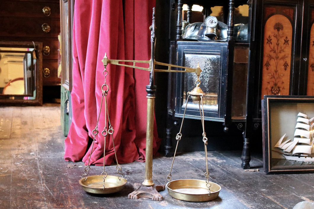 Antique Brass Apothecary Scales