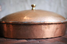 Load image into Gallery viewer, Antique French Hammered Copper and Brass Lidded Pan / Pot
