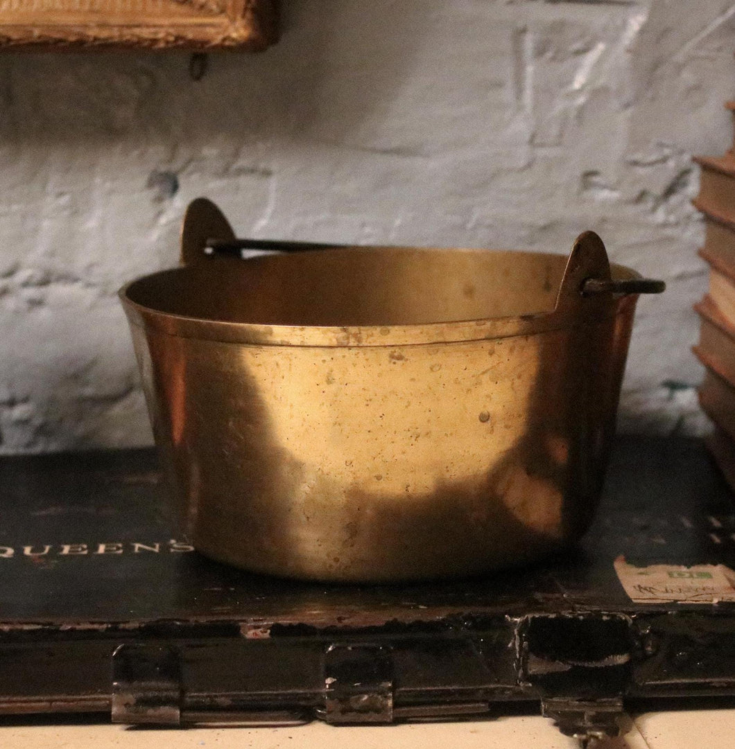 Vintage Heavyweight Brass Jam Pan / Plant Pot