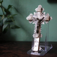 Load image into Gallery viewer, Vintage Freestanding Pewter Cross / Crucifix
