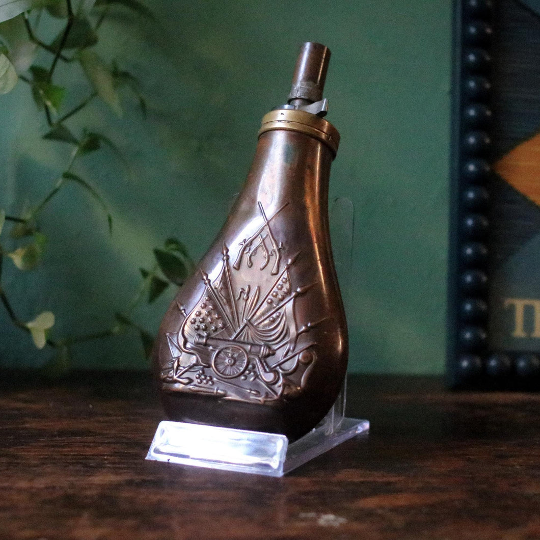 Georgian Copper and Brass Gunpowder Flask