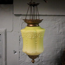 Load image into Gallery viewer, Antique Victorian Cranberry Glass Hanging Hall Lantern
