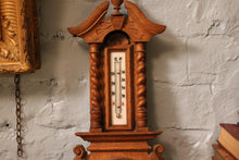 Load image into Gallery viewer, Vintage Carved Oak Barometer / Thermometer
