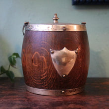 Load image into Gallery viewer, Vintage Oak and EPNS Barrel Shaped Ice Bucket
