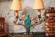 Load image into Gallery viewer, Vintage Chinese Turquoise Glazes Porcelain Table Lamp
