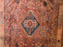 Load image into Gallery viewer, 69&quot;x48&quot; Vintage Hand Knotted Qashqai Wool Rug - 177 x 122cm
