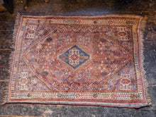 Load image into Gallery viewer, 69&quot;x48&quot; Vintage Hand Knotted Qashqai Wool Rug - 177 x 122cm
