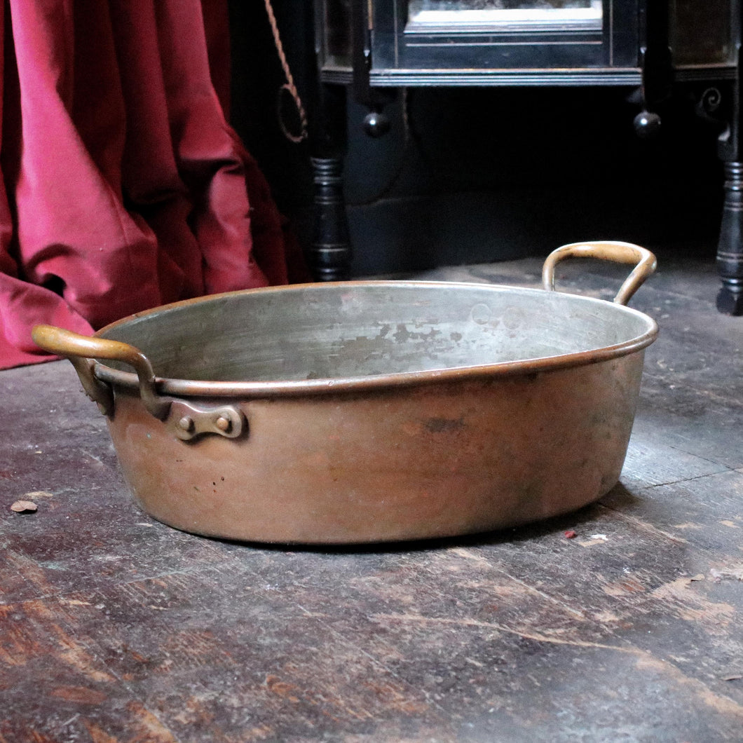 Large Antique C.1850 English Copper Braising Pan