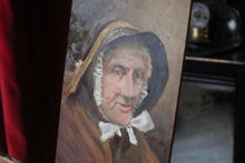 Load image into Gallery viewer, Antique Oil on Board Painting of Elderly Woman
