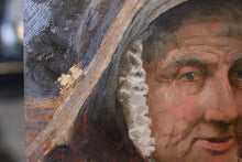 Load image into Gallery viewer, Antique Oil on Board Painting of Elderly Woman
