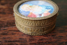 Load image into Gallery viewer, Antique19th.C French Gilded Brass Painted Portrait Pill Box
