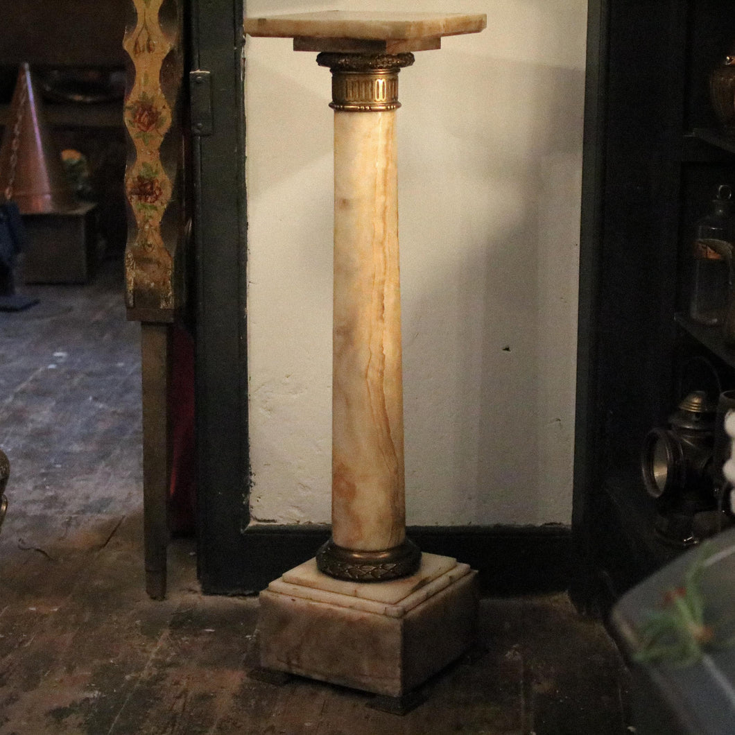 19th Century Alabaster and Ormolu Pedestal / Column