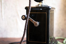 Load image into Gallery viewer, Antique C.1900 Black Jydsk Hand Crank Telephone
