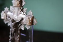 Load image into Gallery viewer, Vintage Freestanding Pewter Cross / Crucifix
