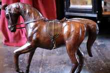 Load image into Gallery viewer, Large Vintage Liberty &amp; Co Leather Horse Sculpture
