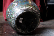 Load image into Gallery viewer, Late 19th.C Japanese Champleve Bronze Cloisonné Jardiniere Plant Pot
