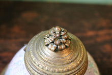 Load image into Gallery viewer, Antique Chinese Pink Ground Famille Rose and Gilded Brass Inkwell
