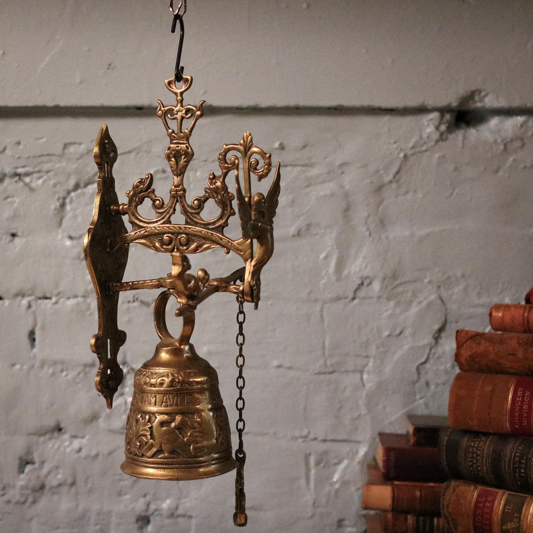 Vintage Wall Mounted Brass Church Bell