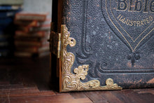 Load image into Gallery viewer, 19th Century English Leather Bound and Brass Clasps Holy Bible Illustrated - Rev. John Brown
