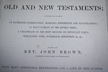 Load image into Gallery viewer, 19th Century English Leather Bound and Brass Clasps Holy Bible Illustrated - Rev. John Brown
