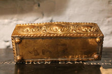 Load image into Gallery viewer, Small Rectangular Embossed Brass Planter / Storage Tray
