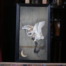Load image into Gallery viewer, Original Ohara Koson Japanese Woodblock Print - Owl and Crescent Moon

