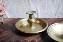 Load image into Gallery viewer, Pair of Antique Brass Chamber Stick Candlestick Candle Holders
