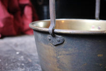 Load image into Gallery viewer, Large Antique Brass Fire Pot / Jam Pan / Plant Pot
