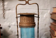 Load image into Gallery viewer, Antique Brass and Glass Candle Lantern
