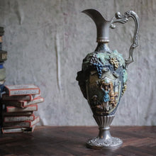 Load image into Gallery viewer, Vintage Italian Ceramic Pewter Carafe Wine Decanter - RIPROD VIETATA
