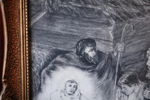 Load image into Gallery viewer, Antique Nativity Framed Engraving in Gilt Frame
