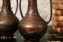 Load image into Gallery viewer, Pair of Antique Japanese Art Nouveau Bronze Vase&#39;s
