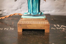 Load image into Gallery viewer, Vintage Chinese Turquoise Glazes Porcelain Table Lamp
