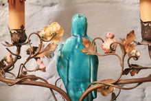 Load image into Gallery viewer, Vintage Chinese Turquoise Glazes Porcelain Table Lamp
