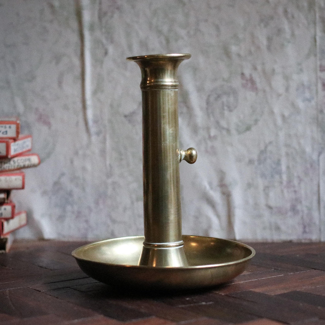 Antique Brass Chamber Stick Candlestick Candle Holder